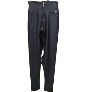 Cajubrasil Black Leggings with Front Zipper L